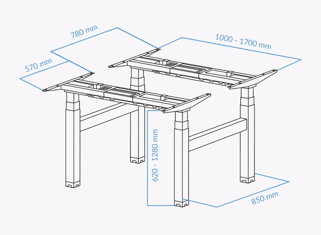 UVI Sit Stand Double Frame Measurements