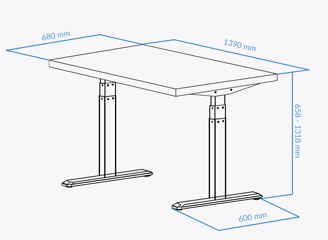 UVI Sit Stand Desk Measurements