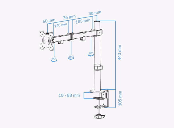 UVI Single VESA Monitor Stand - Create the perfect working space!
