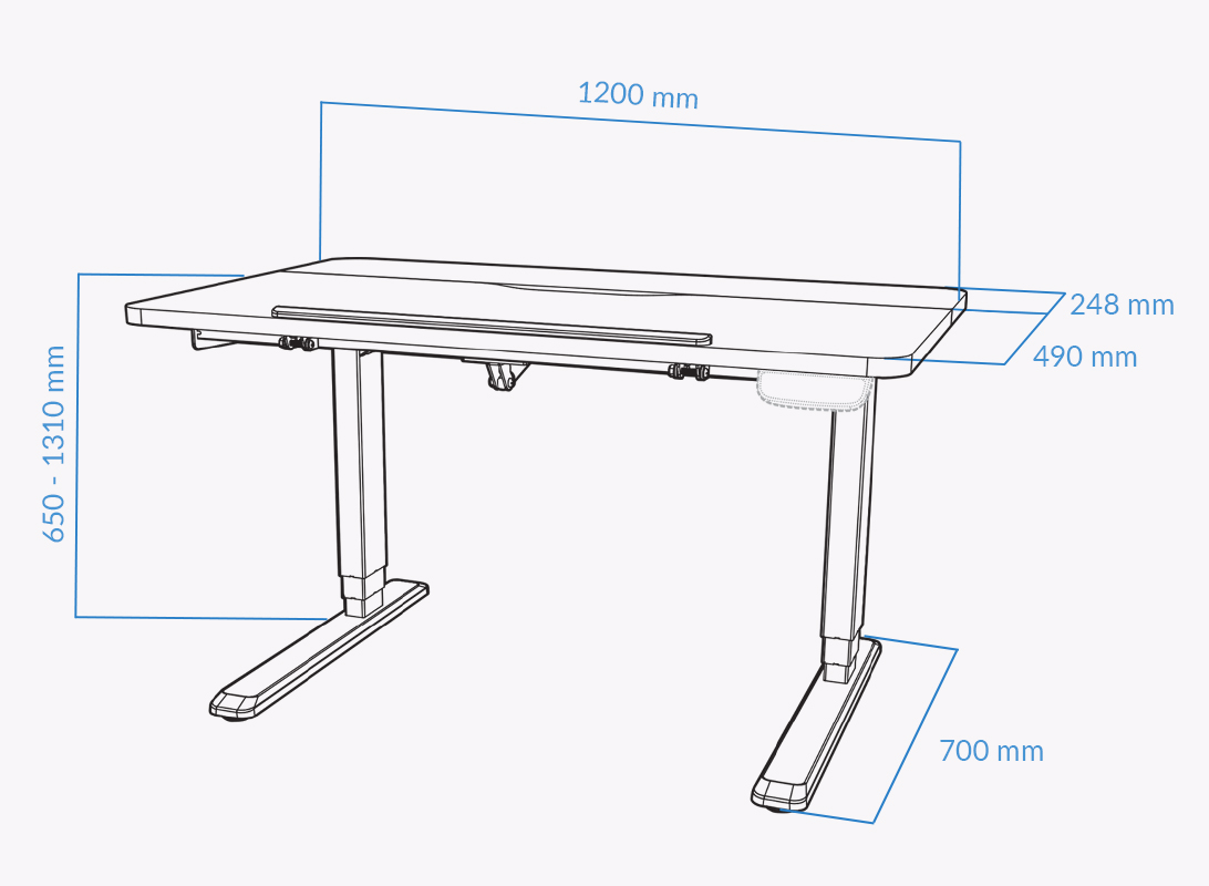 UVI Adjustable Desk Measurements